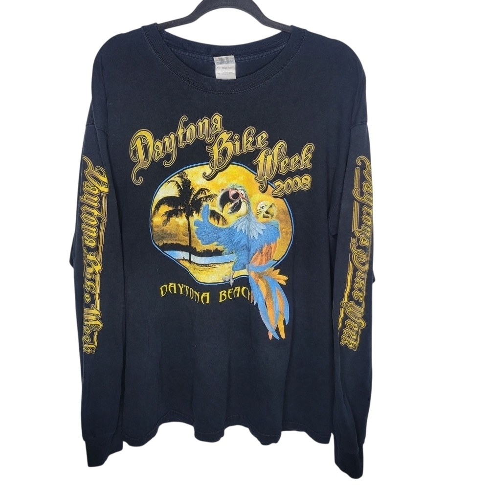 Vintage Y2K Daytona Bike Week 2008 Long Sleeve Graphic T-Shirt Size XL - Picture 2 of 5